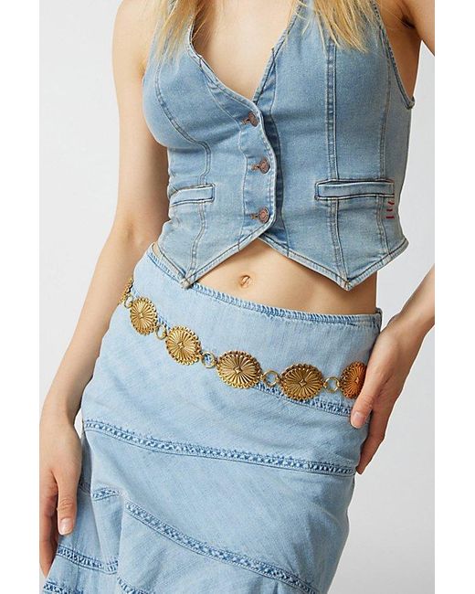 Urban Outfitters Metallic Embossed Chain Belt
