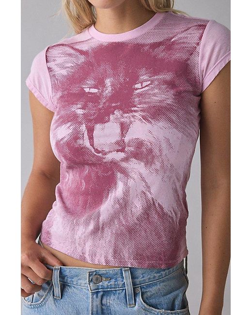 BDG Purple Cat Graphic Short Sleeve Spill The Tee
