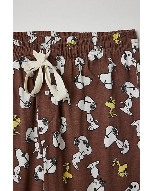 Urban Outfitters Brown Snoopy Roller Printed Lounge Pant for men