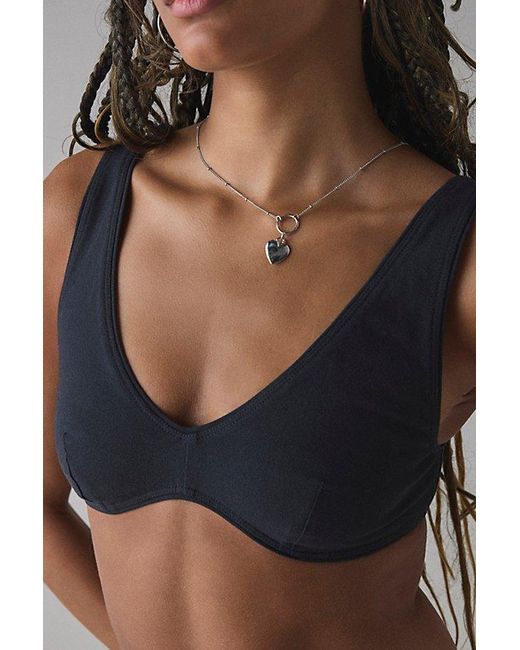 Out From Under Gray Bec Knit Plunge Bralette