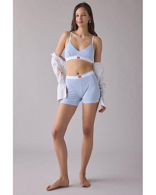 Hanes Blue Uo Exclusive Jersey Knit Triangle Bralette Top