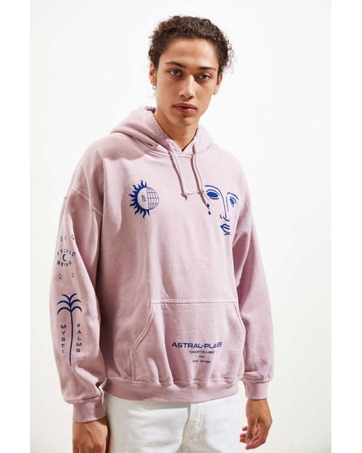 Urban Outfitters Pink Physics Pigment Dye Hoodie Sweatshirt for men
