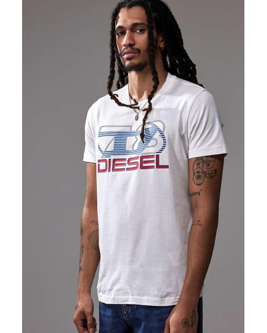 DIESEL White T-diegor-k74 T-shirt for men