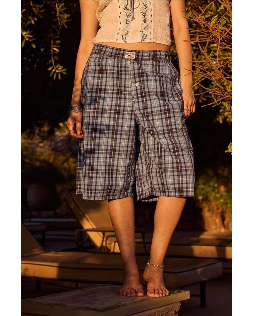 BDG Blue Alex Longline Boxer Shorts