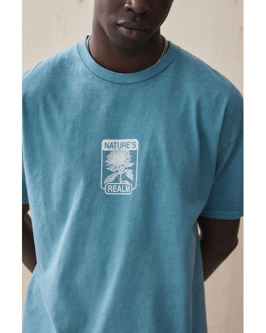 Urban Outfitters Blue Uo Teal Natures Realm T-shirt for men