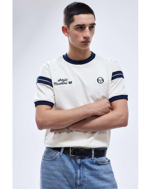 Sergio Tacchini White Uo Exclusive Ecru Aless Short Sleeve T-shirt for men