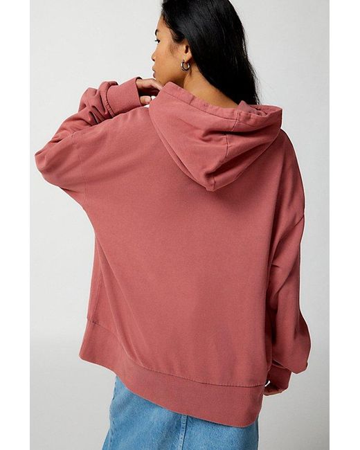 Urban Outfitters Red Destination Oversized Fleece Hoodie Sweatshirt