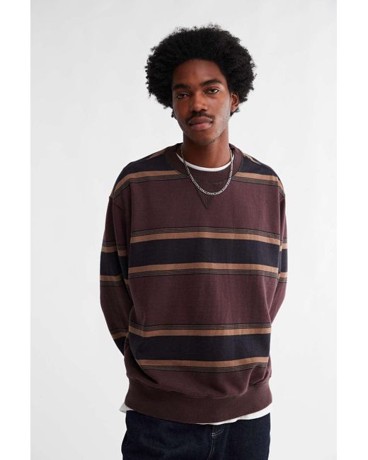 Urban Outfitters Uo Striped Crew Neck Sweatshirt for Men | Lyst