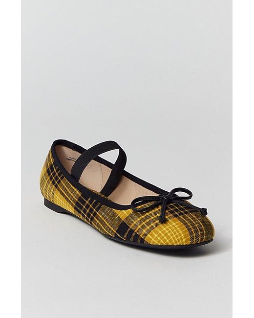 Urban Outfitters Black Uo Kendra Plaid Ballet Flat