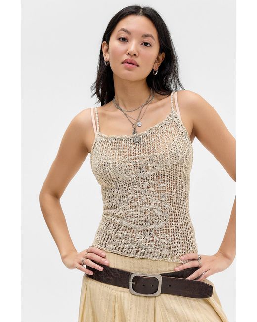 Kimchi Blue Gray Floral Knit Cami