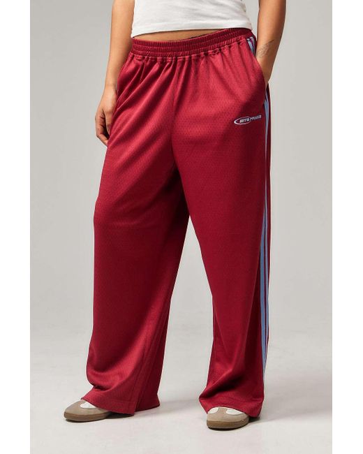 iets frans Red Sports Mesh Harri Joggers