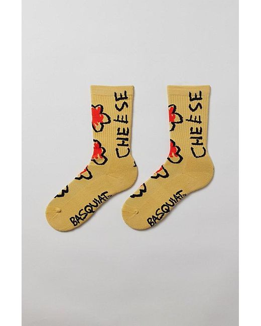 Urban Outfitters Metallic Basquiat Cheese Popcorn Crew Sock for men
