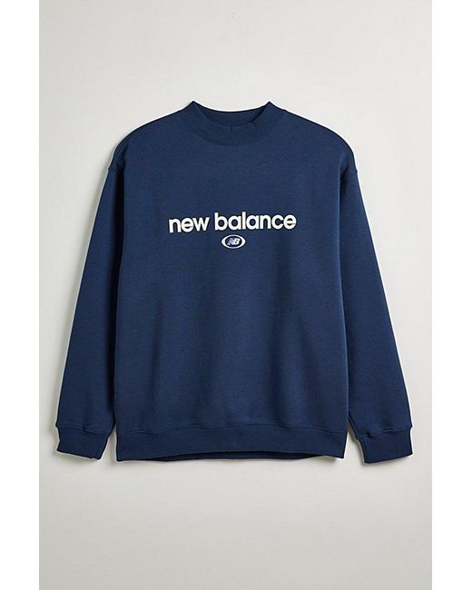 New Balance Blue Hoops Crew Neck Sweatshirt for men