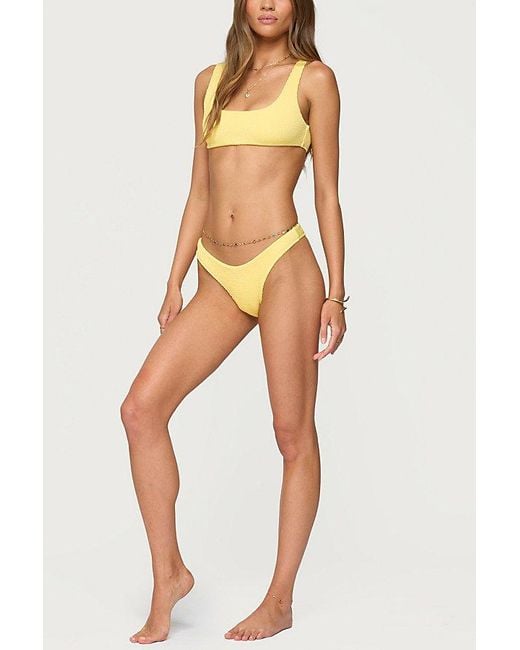 Edikted Yellow Oasis Scrunch Bikini Bottom