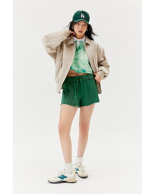Urban Renewal Green Remade Bleached Cropped Rugby Shirt