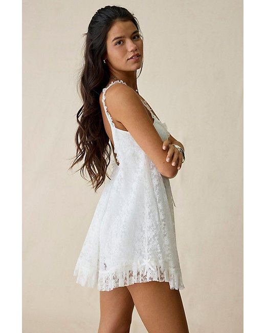 Urban Outfitters Uo Primrose Lace Babydoll Romper in White | Lyst Urban Outfitters Uo Primrose Lace Babydoll Romper in White | Lyst
