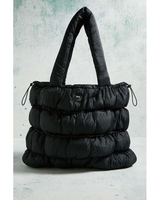 iets frans Black Puffer Ruched Tote Bag