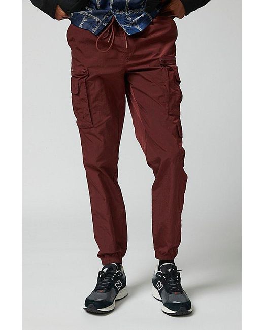 Standard Cloth Red Technical Nylon Cargo Pant for men