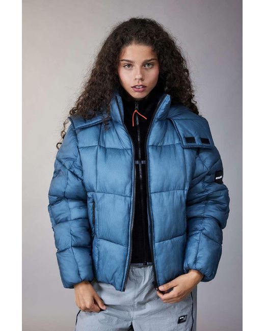 iets frans Blue Recycled Riga Translucent Puffer Jacket