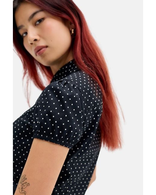 Kimchi Blue Blue Clover Round Collar Shirt