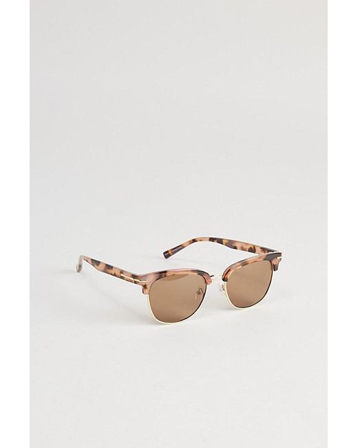 Urban Outfitters Natural Hudson Square Half-Frame Sunglasses for men
