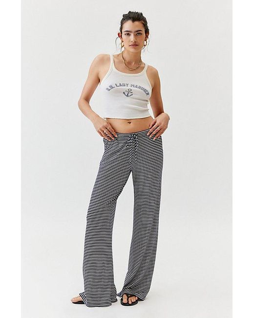 Urban Renewal White Remnants Striped Knit Pull-On Pant