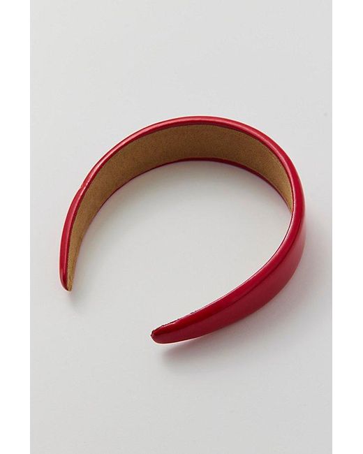 Urban Outfitters Red Faux Leather Puffy Headband