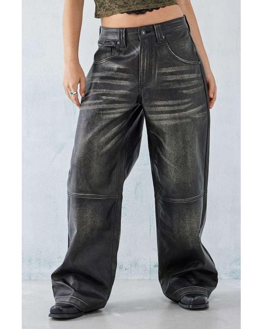 Jaded London Gray Colossus Faux Leather Jeans