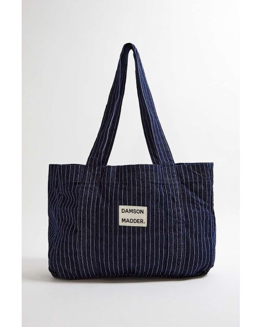 Damson Madder Blue Pinstripe Tote Bag
