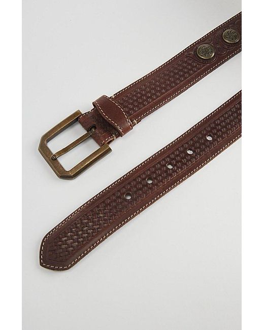 Urban Outfitters Gray Tooled Western Belt for men