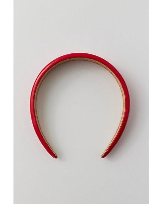Urban Outfitters Red Faux Leather Puffy Headband