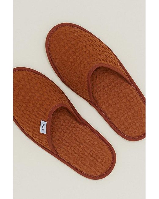 Hawkins New York Brown Simple Waffle Slippers for men