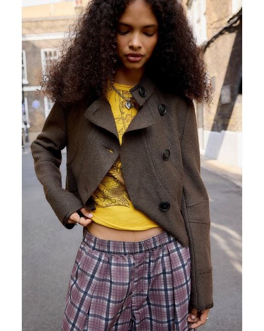 Kimchi Blue Brown Kimchi Bue Raya Asymmetric Wool Jacket