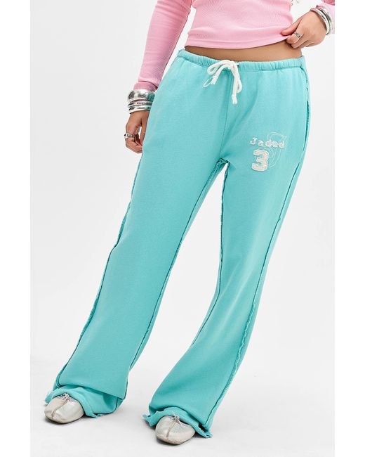Jaded London Neon Blue Cleo Slouchy Bootcut Joggers S At Urban Outfitters