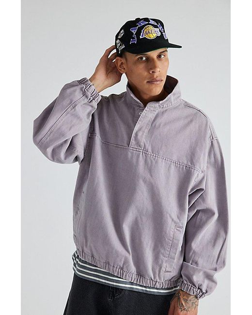 BDG Purple Denim Popover Anorak Jacket for men