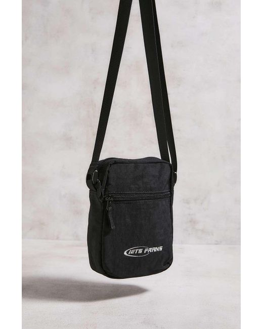 iets frans Black Nylon Crossbody Zip-up Bag for men