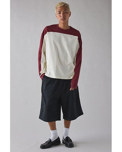 Standard Cloth Multicolor Jump Shot Colorblock Long Sleeve Tee for men