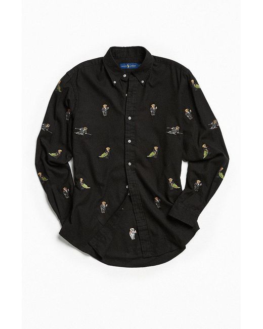Ralph Lauren Black Polo Ralph Lauren Embroidered Bear Button-down Shirt for men