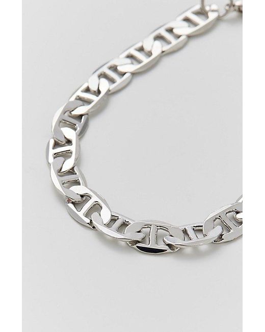 Urban Outfitters Gray Flat Mariner Chain Stainless Steel Bracelet for men