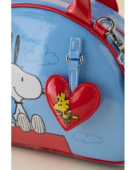 Whatever Makes You Happy Blue Whatever! Makes You Happy Peanuts Snoopy Happiness Is A Good Friend Bowler Crossbody Bag