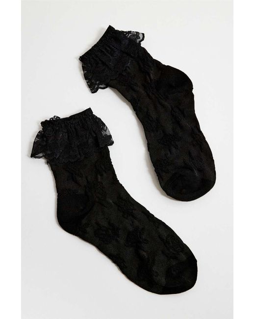Out From Under Brown Frill Lace Socks