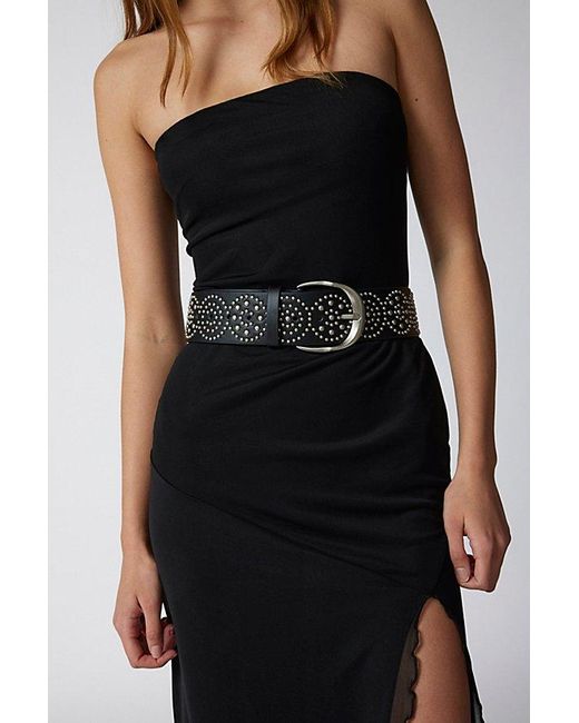 Urban Outfitters Black Circle Studded Belt