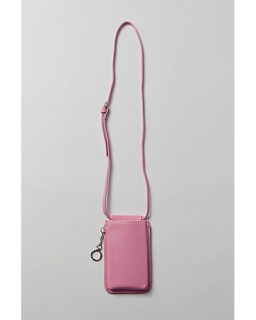 Urban Outfitters Pink Uo Kara Vertical Lanyard Pouch