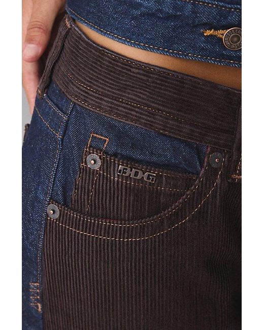 BDG Black Kayla Corduroy Mix Low-Rise Jean