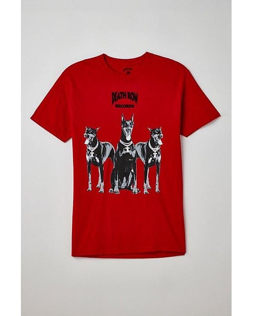 Urban Outfitters Red Death Row Records Classic Doberman Tee for men