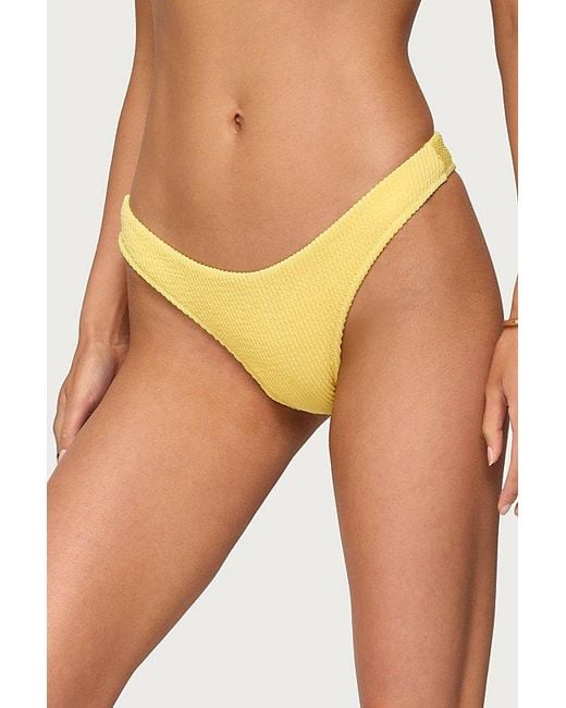 Edikted Yellow Oasis Scrunch Bikini Bottom