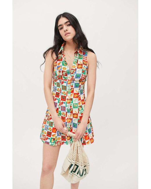Urban Outfitters Multicolor Uo Tia Button-front Mini Dress