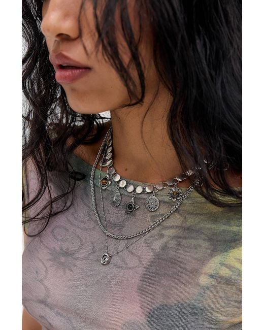 Urban Outfitters Gray Uo Star Charm Necklace