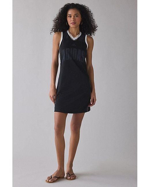 adidas Stadium Sleeveless Mesh Mini Dress in Black | Lyst