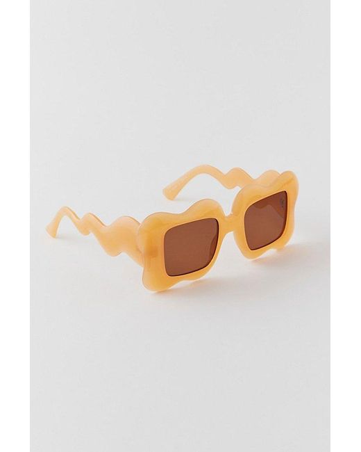 Urban Outfitters Black Wavy Square Sunglasses